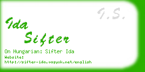 ida sifter business card